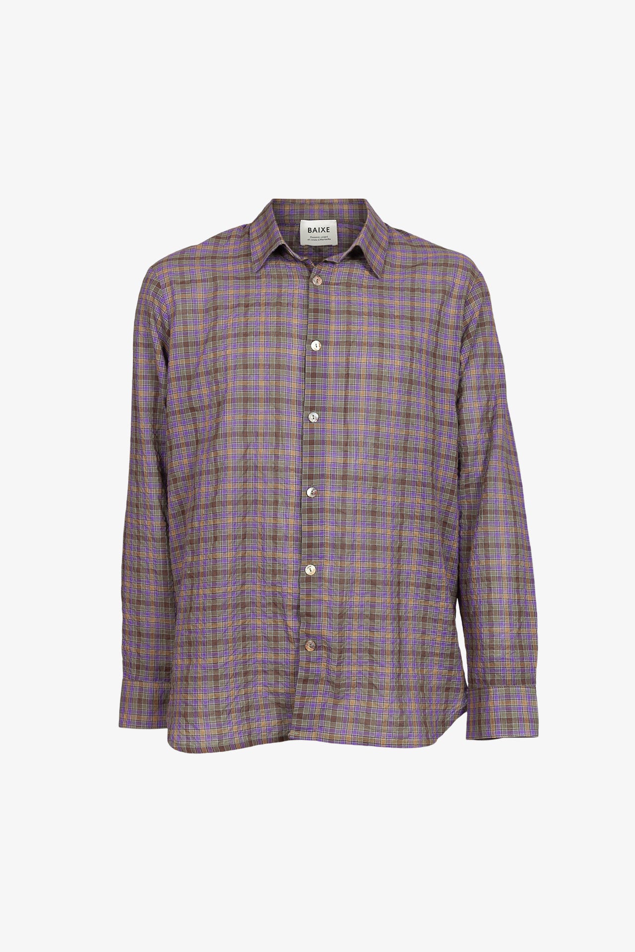 Chemise Relax Petits Carreaux Violet
