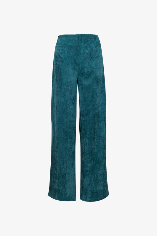 Pantalon Gaucho Vintage Velours Milleraies Vert Canard