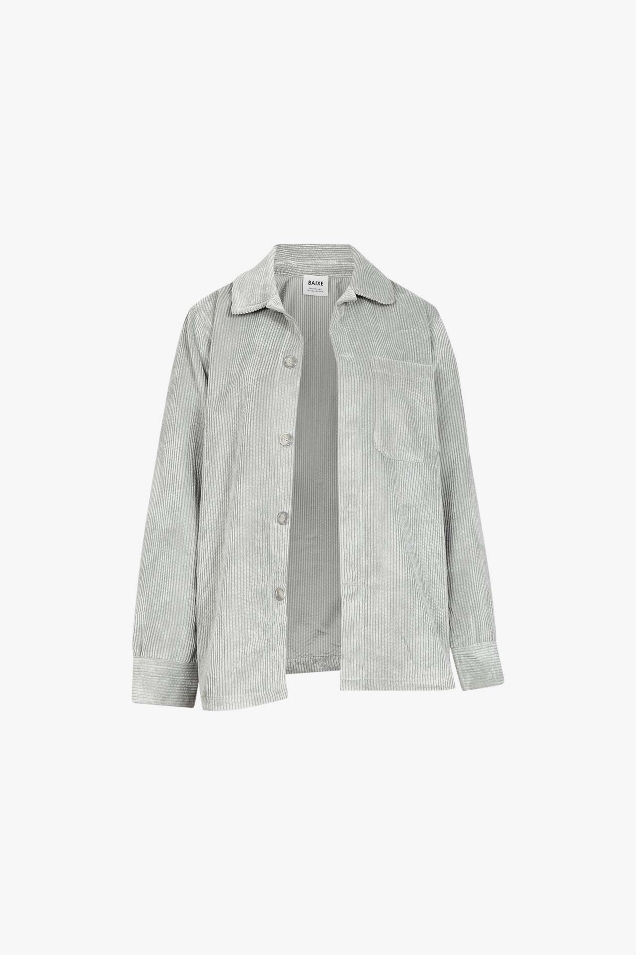 Surchemise Homme Velours Grosse Côtes Gris