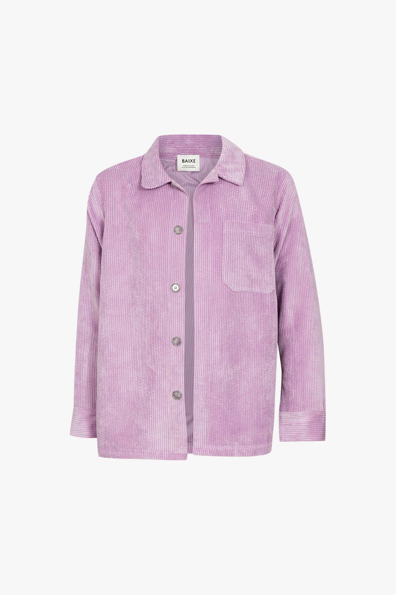 Surchemise Homme Velours Grosse Côtes Lilas