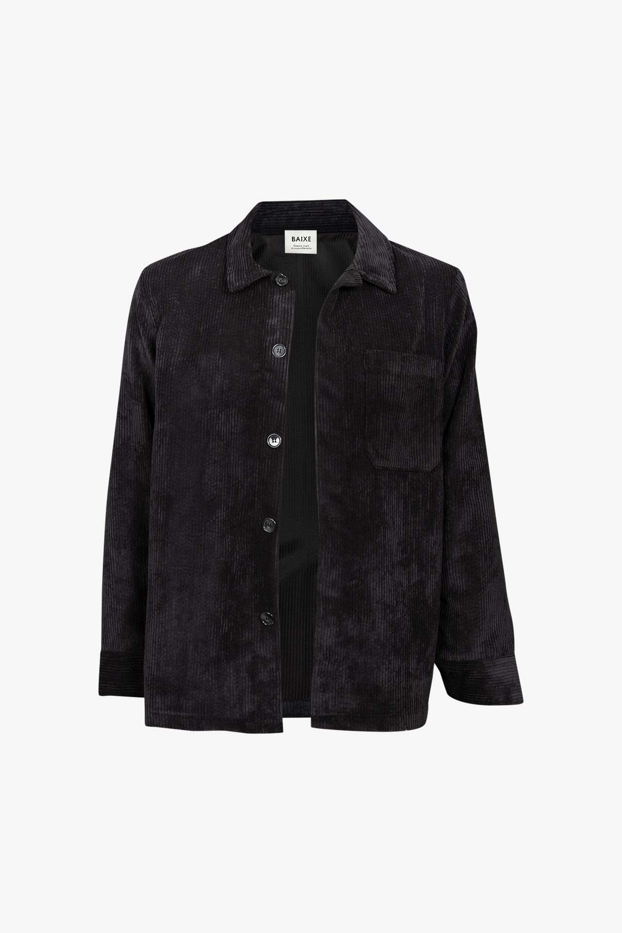 Surchemise Homme Velours Grosse Côtes Noir