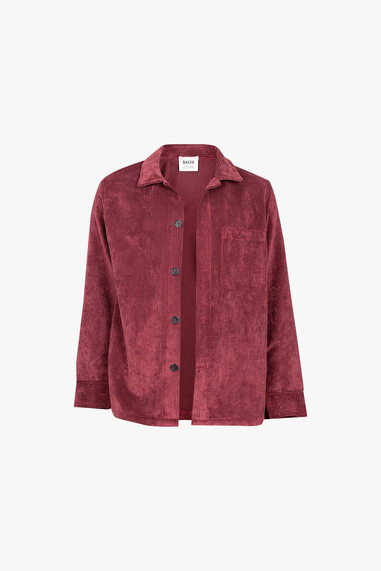 Men's Burgundy Ribbed Velvet Overshirt – BAIXE