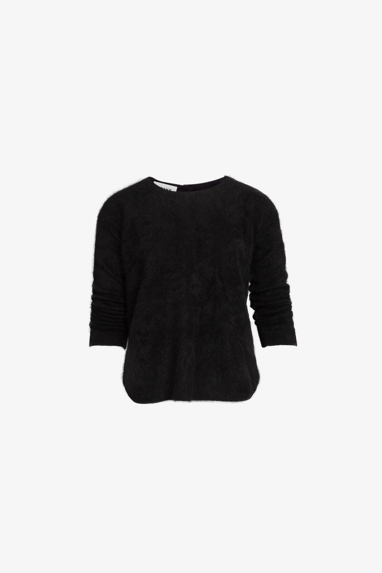 Pull Col RDC Oversize Boutons Multicolore Dos Raccoon Noir