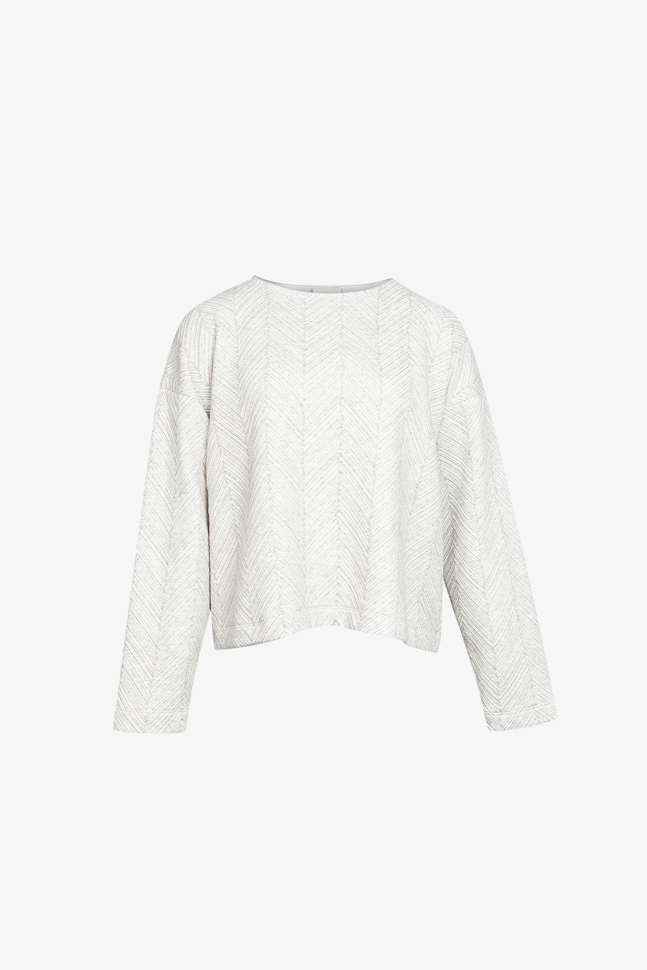 Pull Ample Jersey Chevrons Gris