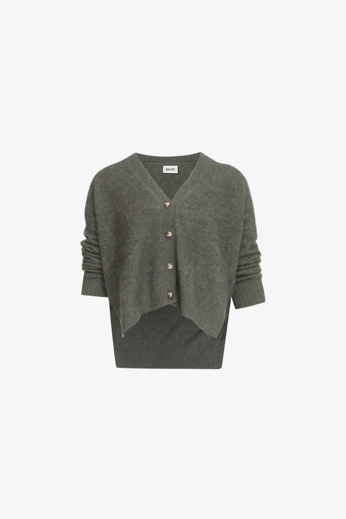 Gilet Boutonne Raccoon Sauge Grise