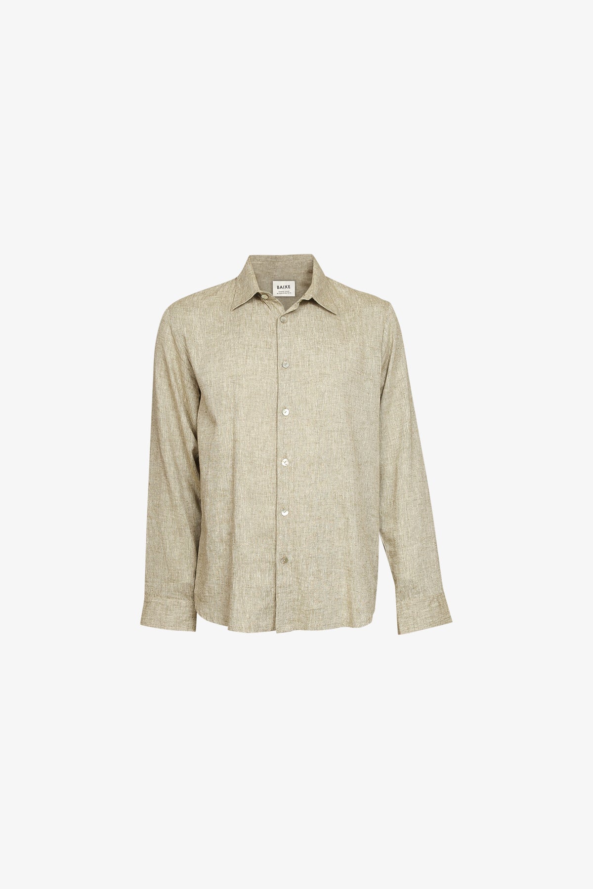 Chemise Relax Coton Lin Viscose Chiné Olive