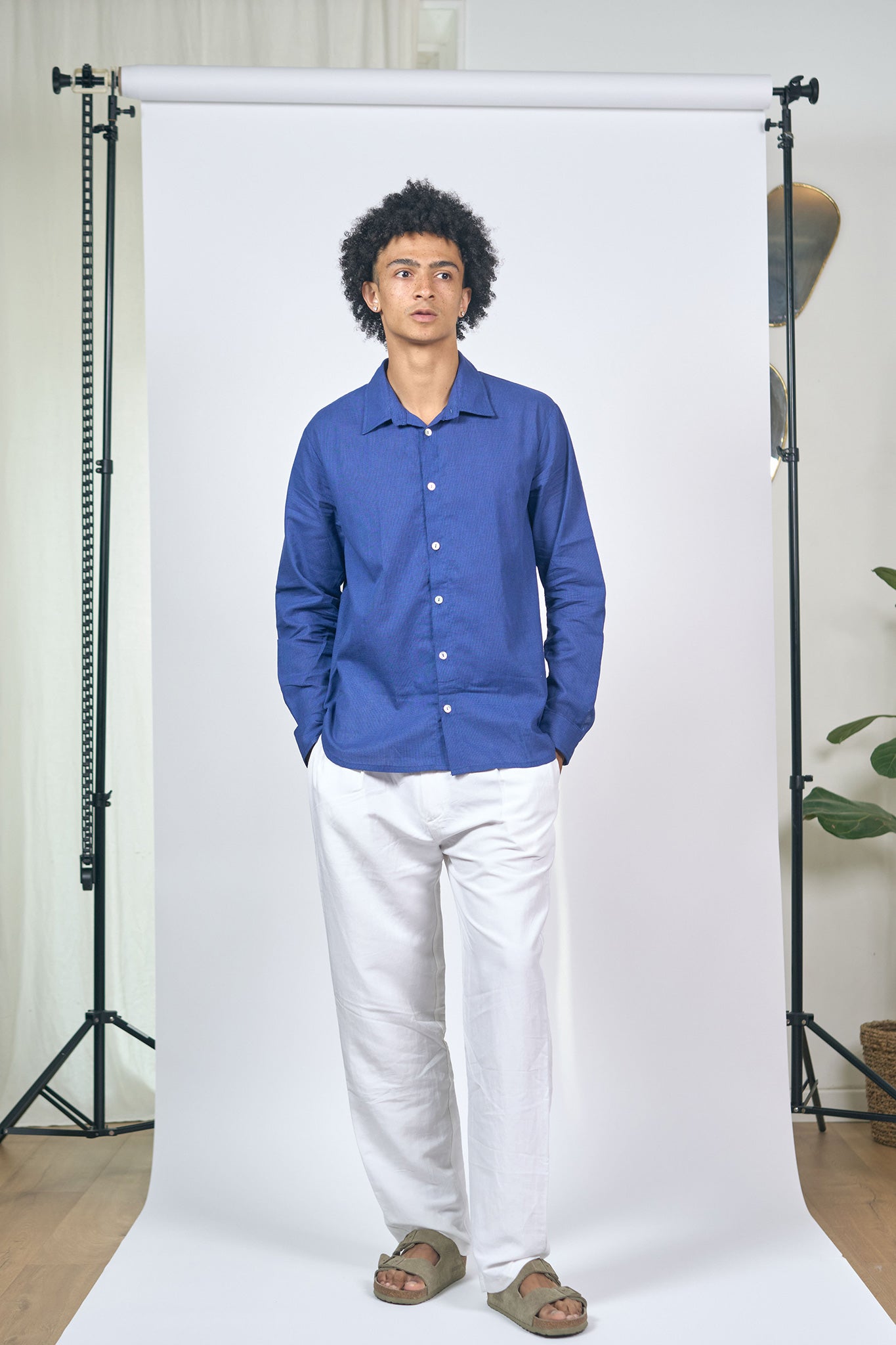 Chemise Relax Checks Indigo Bleu