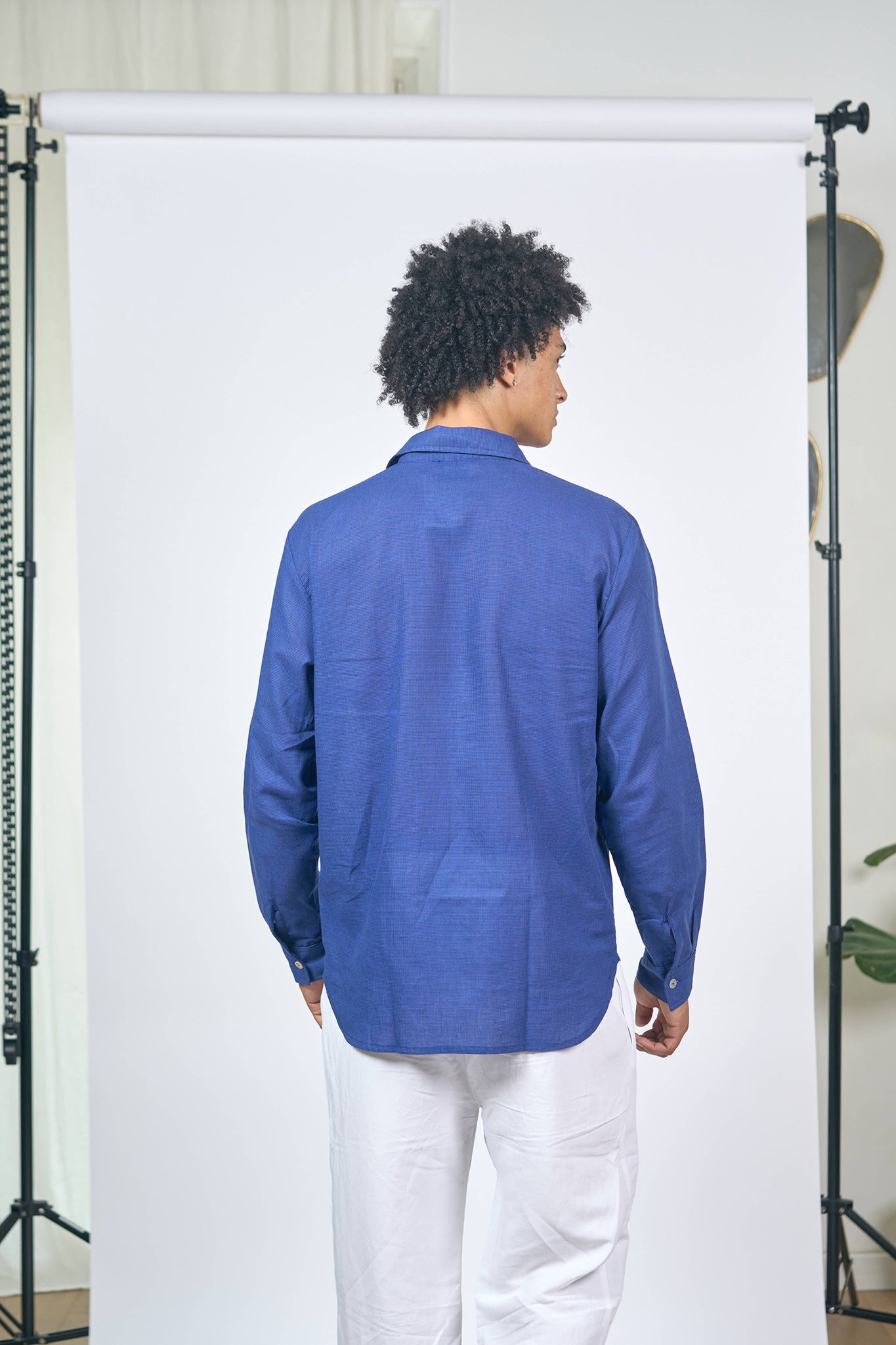 Chemise Relax Checks Indigo Bleu