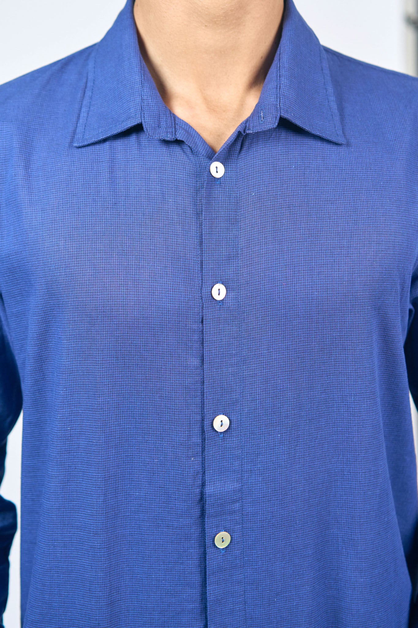 Chemise Relax Checks Indigo Bleu
