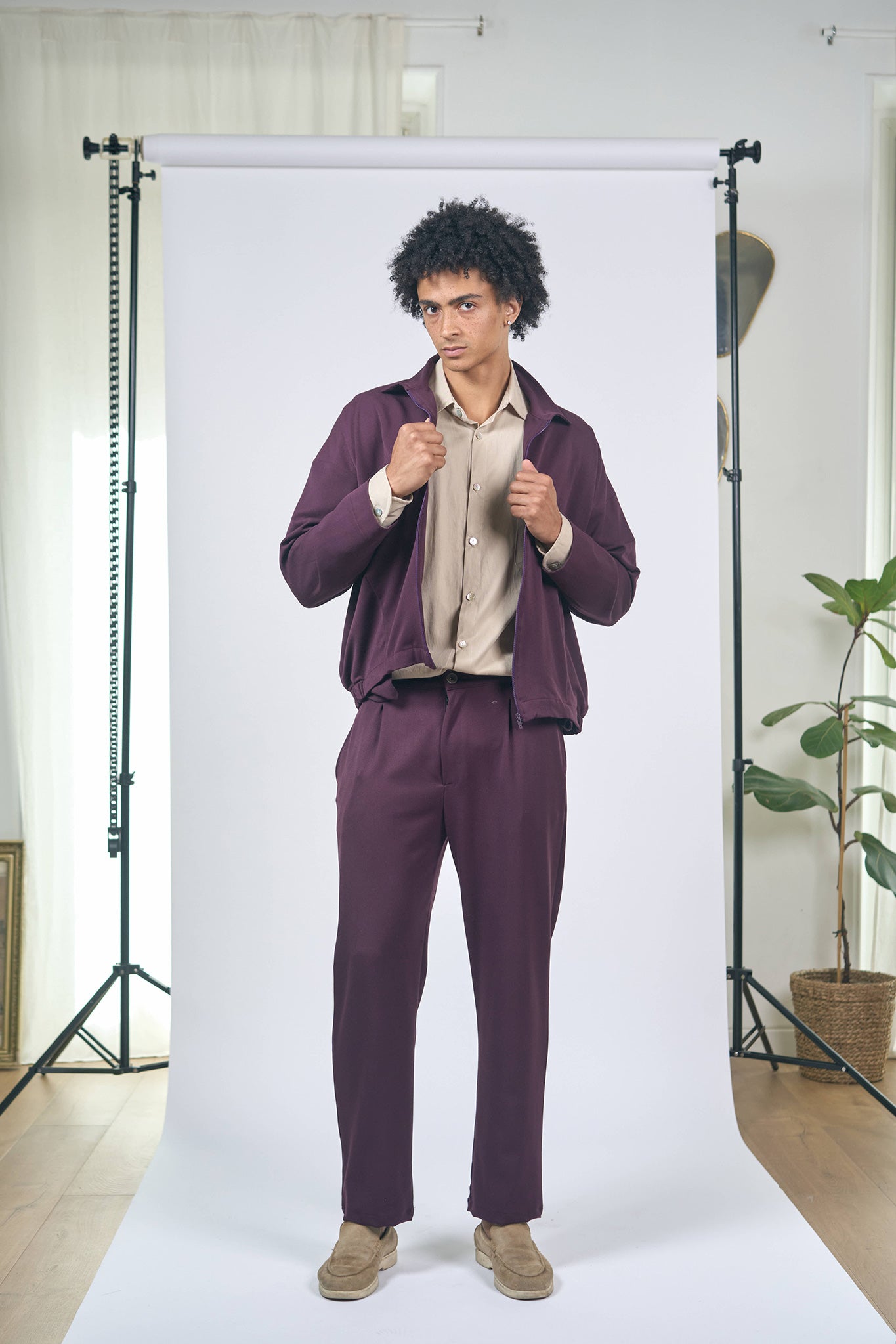 Veste Pondy Gabardine Aubergine