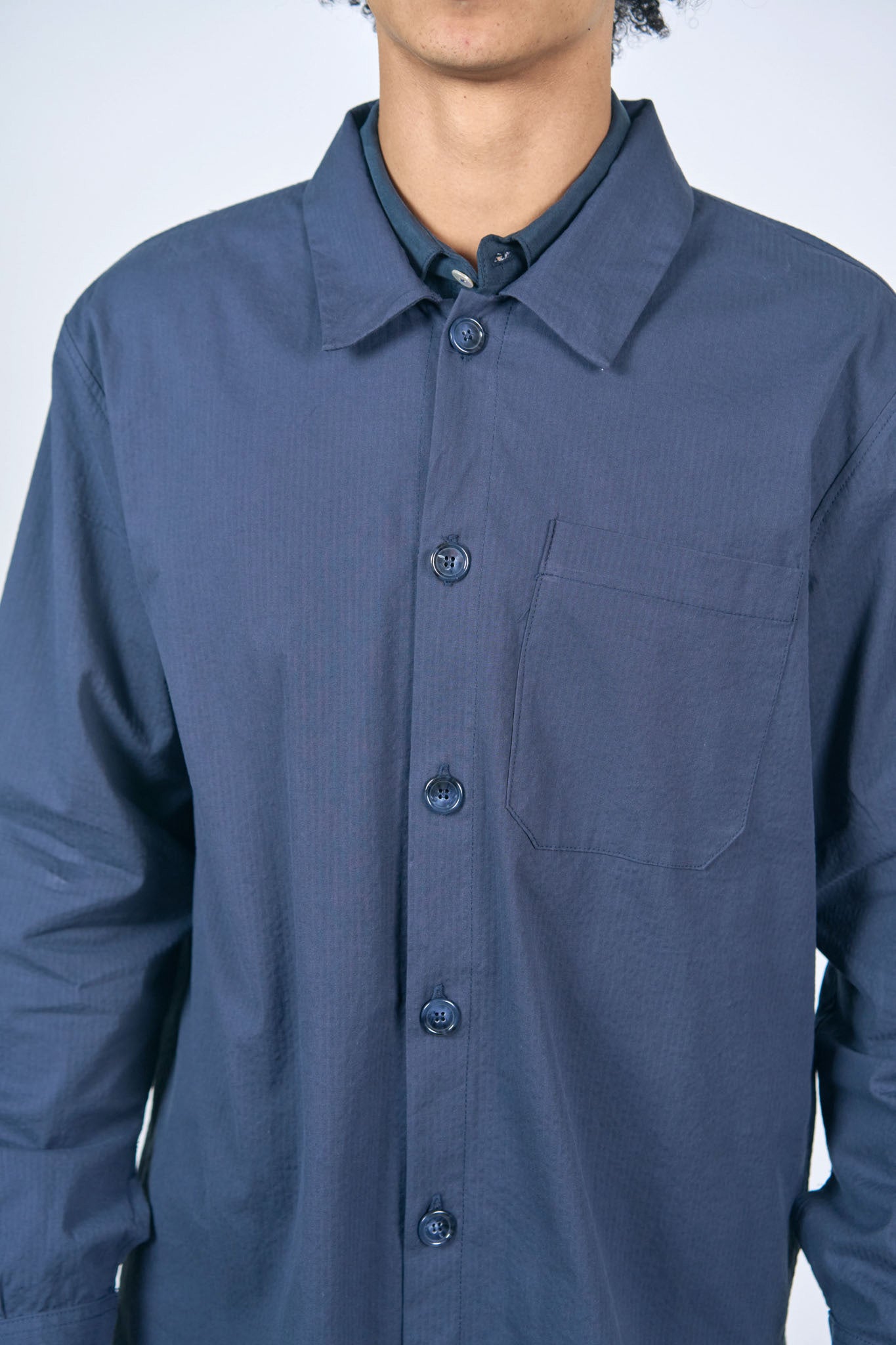 Surchemise Seersucker Marine