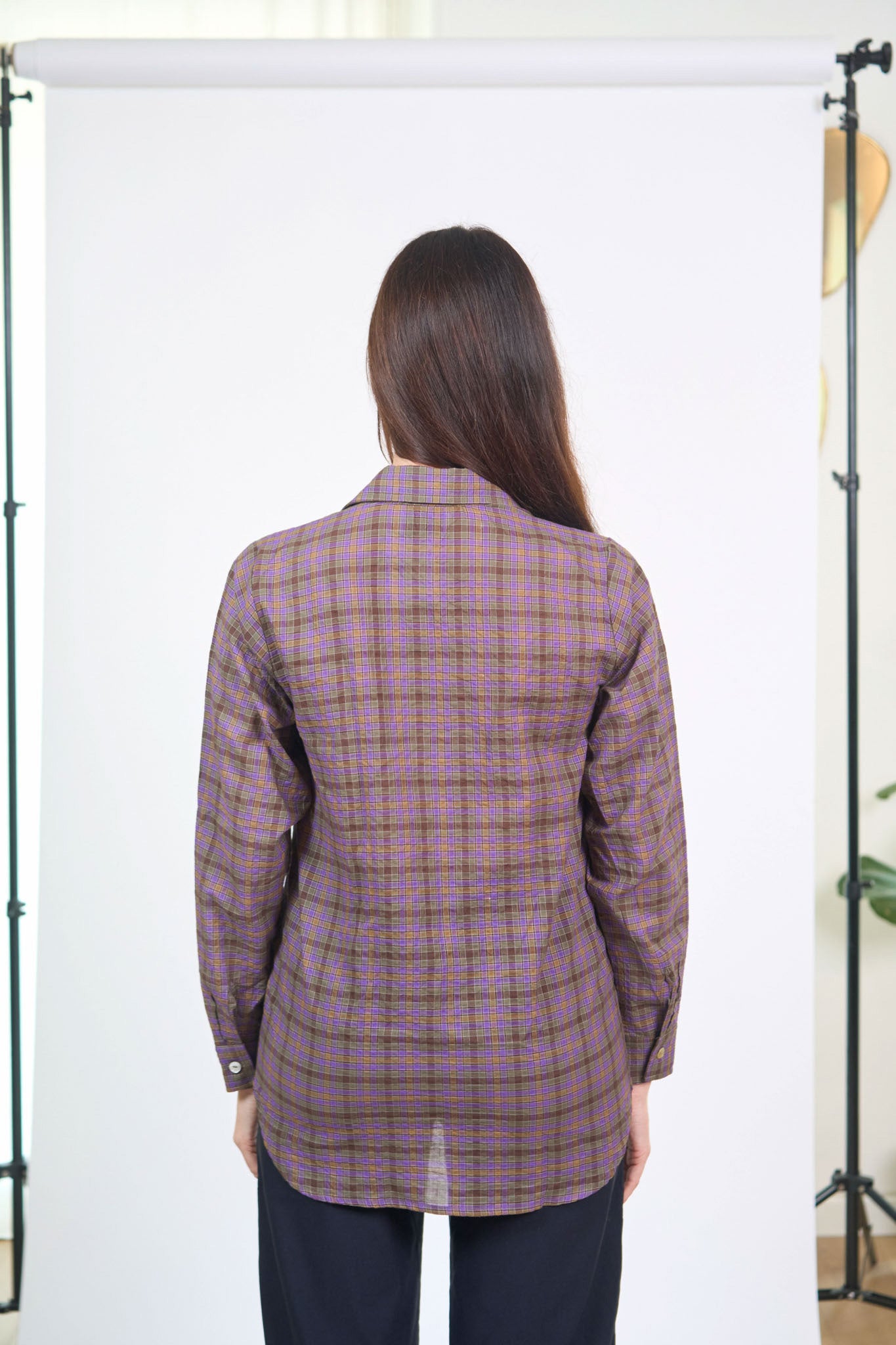Chemise Relax Petits Carreaux Violet
