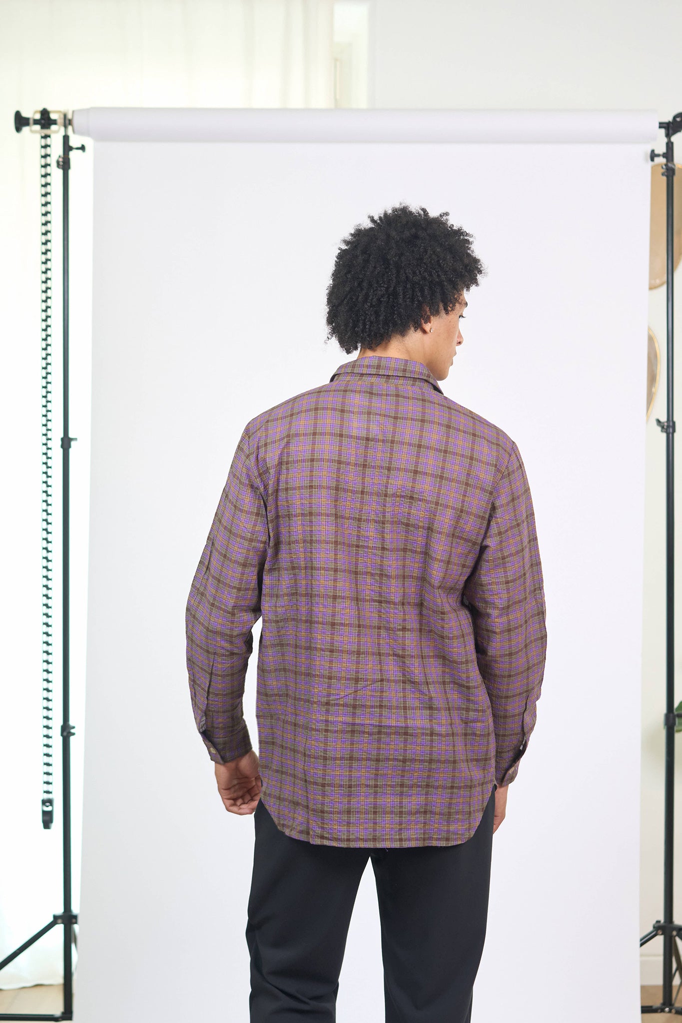 Chemise Relax Petits Carreaux Violet