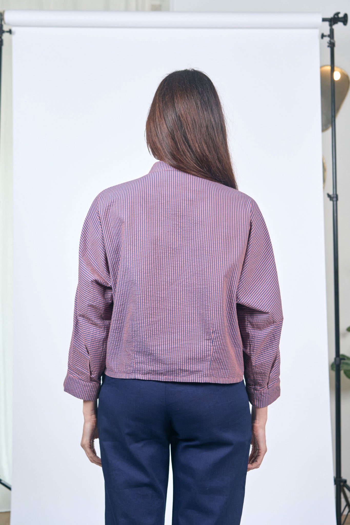 Chemise Nehru Seersucker Violet