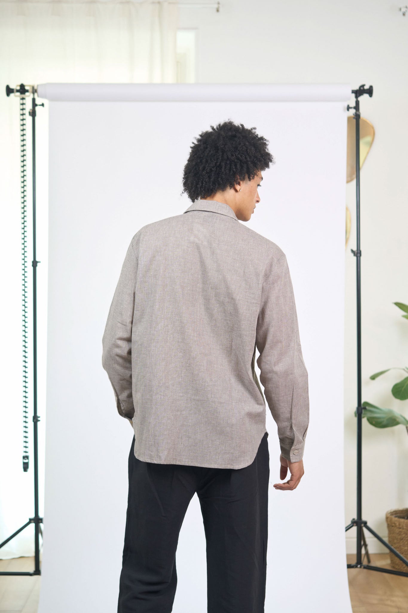 Chemise Relax Checks Marron