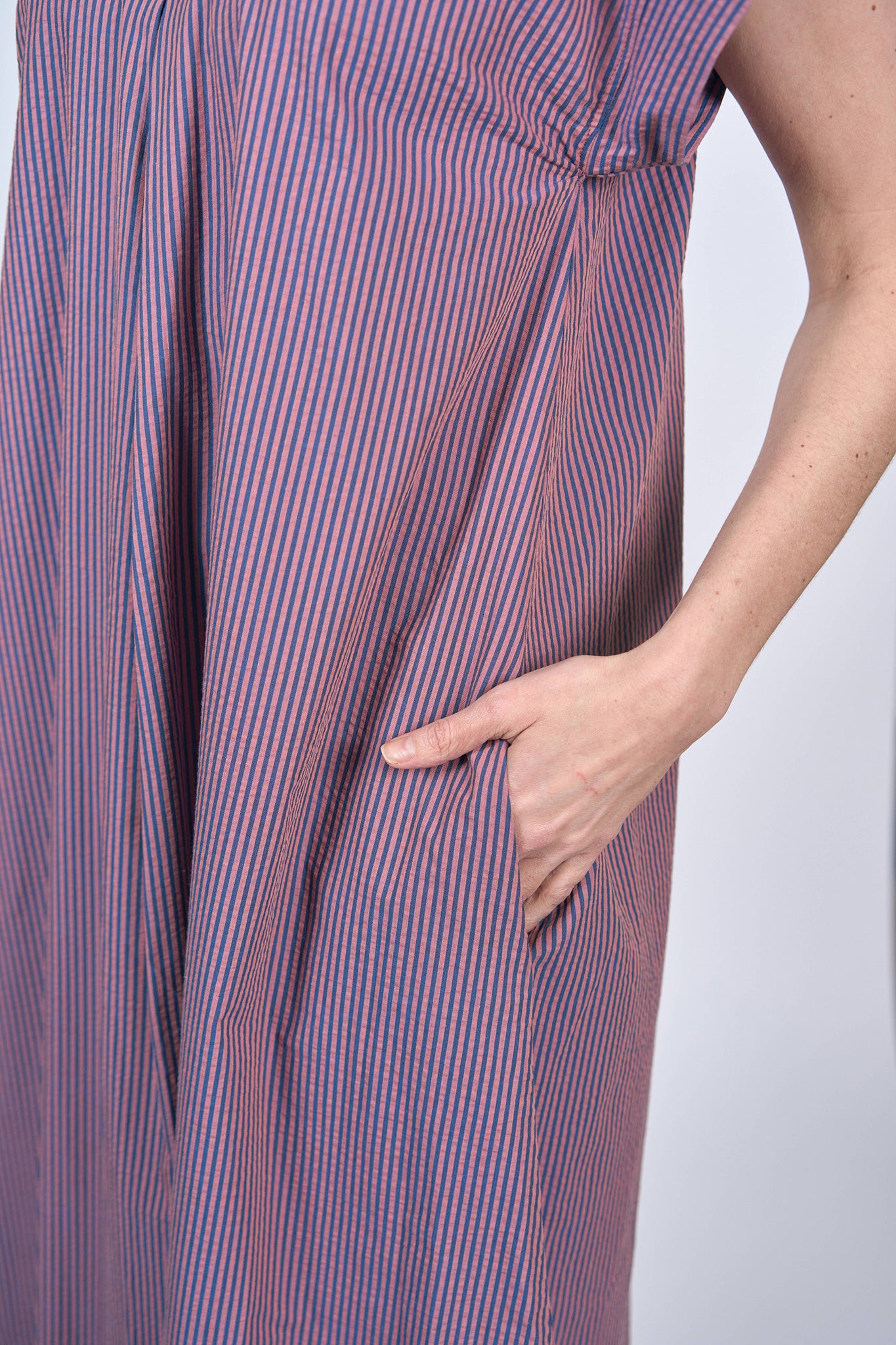 W Seersucker Purple Dress