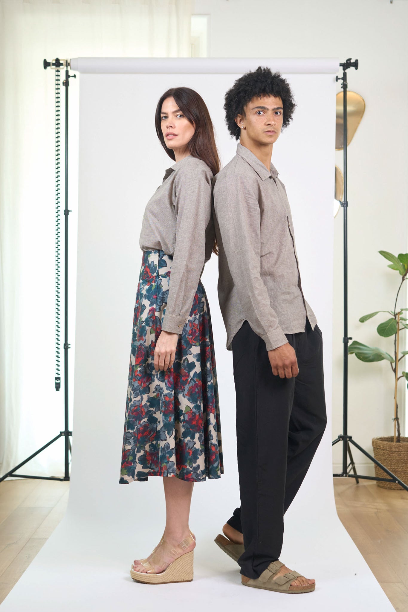 Chemise Relax Checks Marron