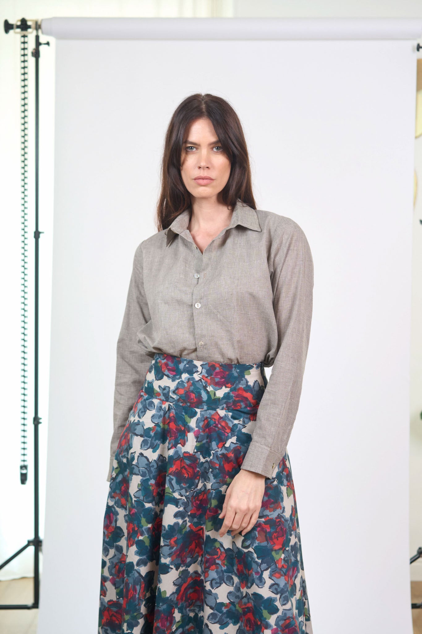 Chemise Relax Checks Marron