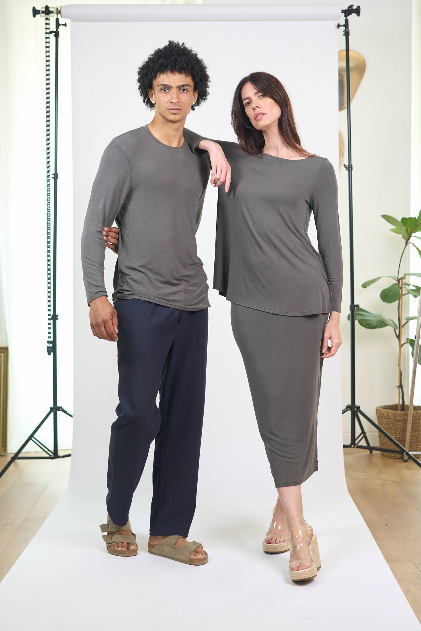 T-Shirt Manche Longue Bambou Gris