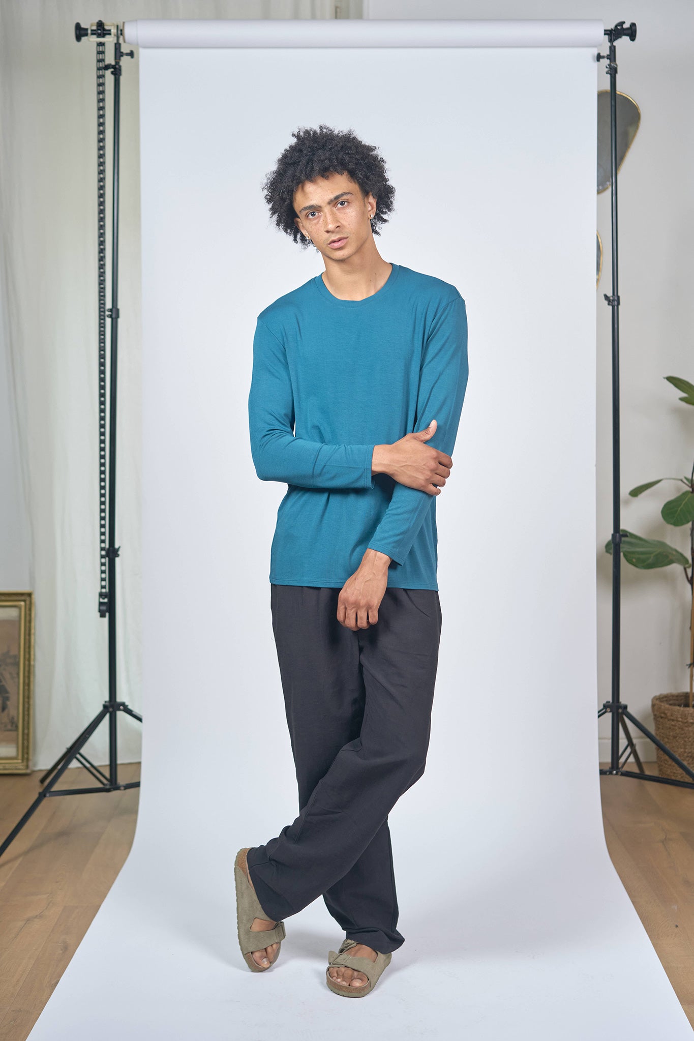 T-Shirt Manche Longue Bambou Pétrole