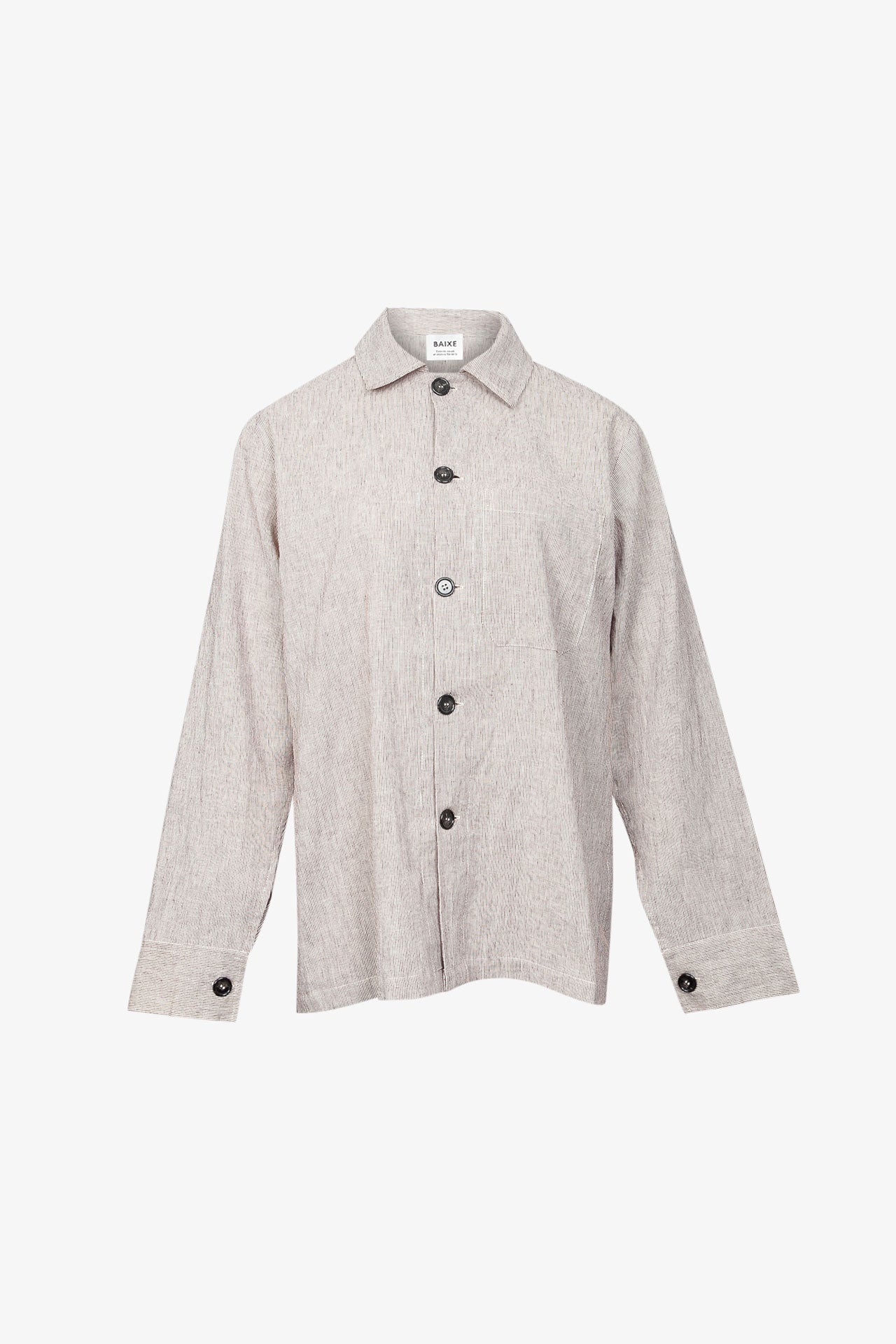 Skjortjacka Linne Bomull Gråmelerad