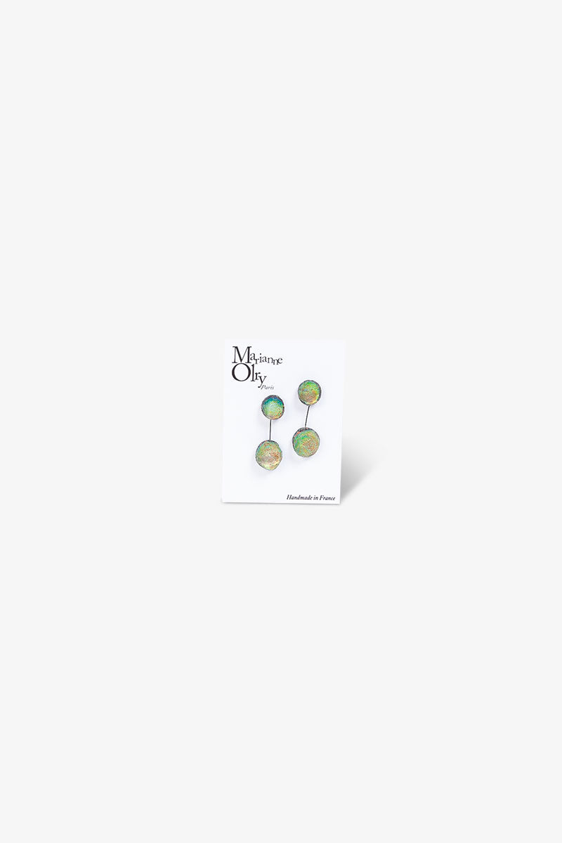 Boucles d'oreilles Petite Double Météorites - Noir Mordoré