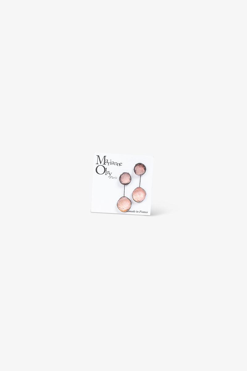 Boucles d'oreilles Petite Double Météorites - Sable Rosé