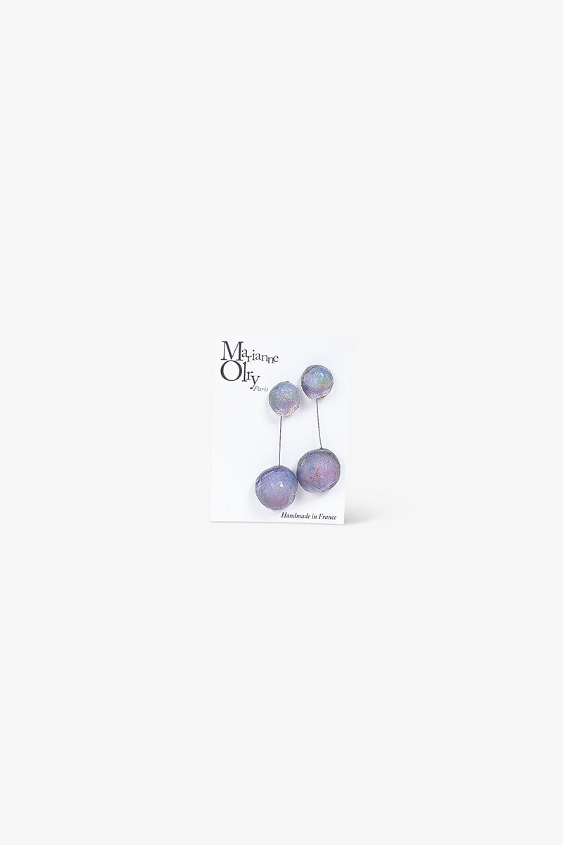 Boucles d'oreilles Grande Double Météorites - Violet Pastel
