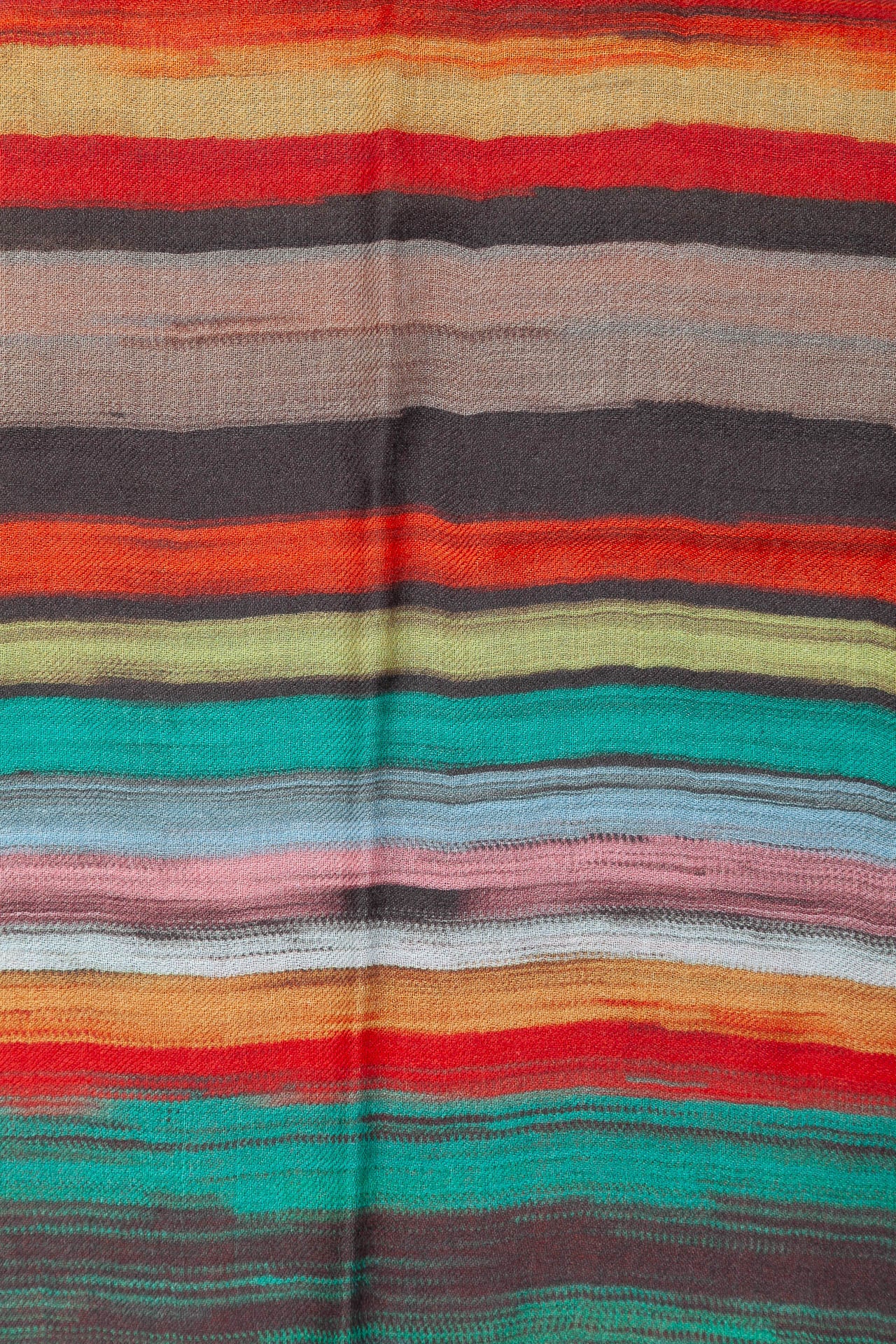 Sjaal met rode strepen - Wol & zijde