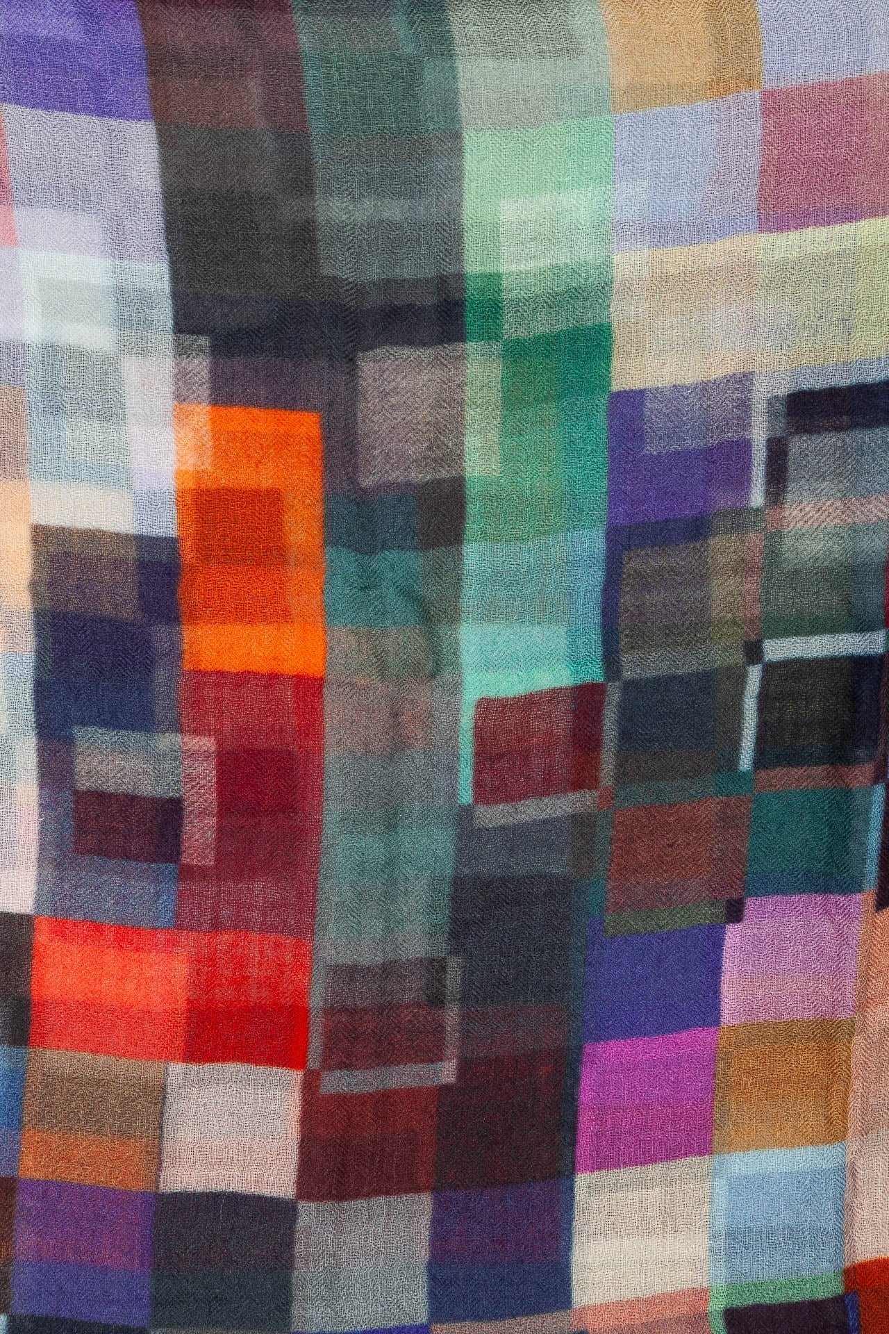 Echarpe Damier Chromatique - Laine