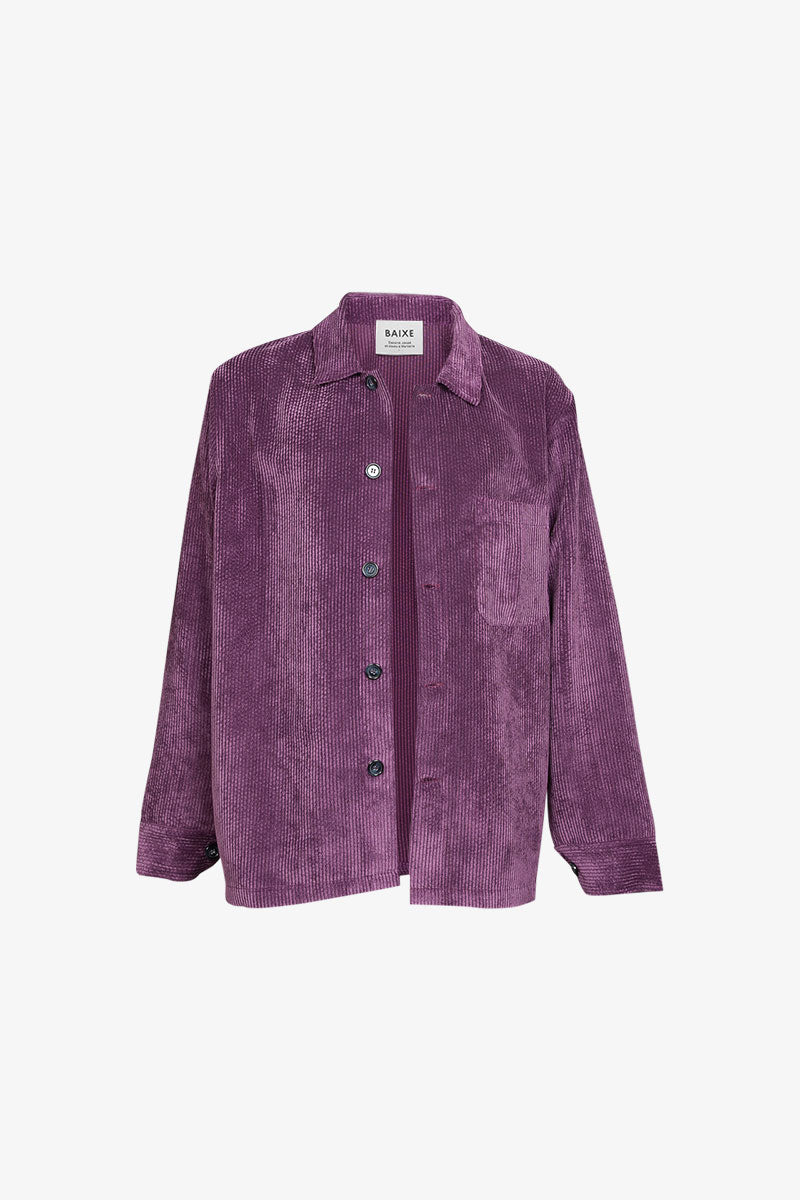 Surchemise Homme Velours Grosse Côtes Violet