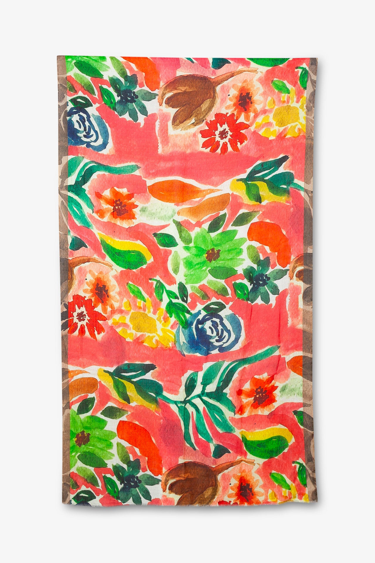 Echarpe Peinture Florale - Laine & soie