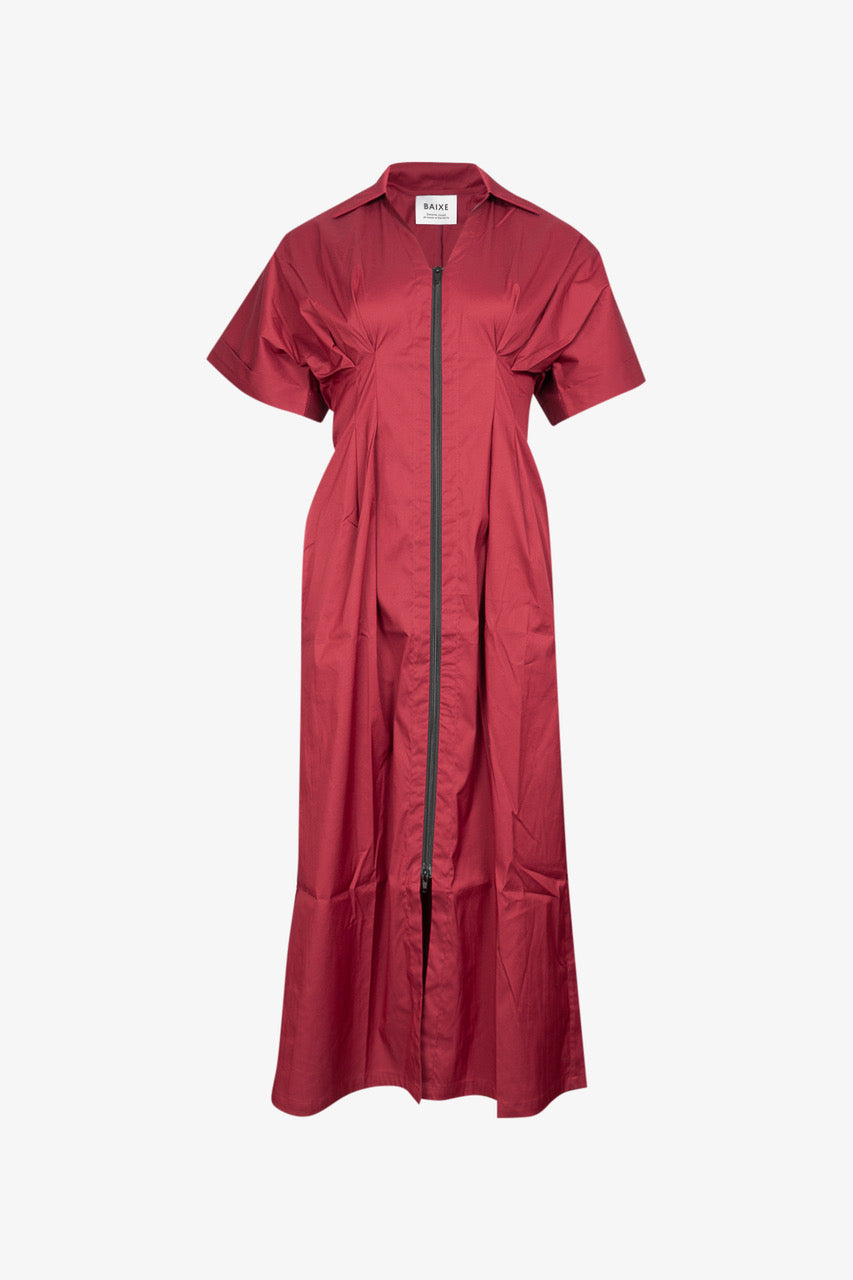 Robe Corset Zip Popeline Prune