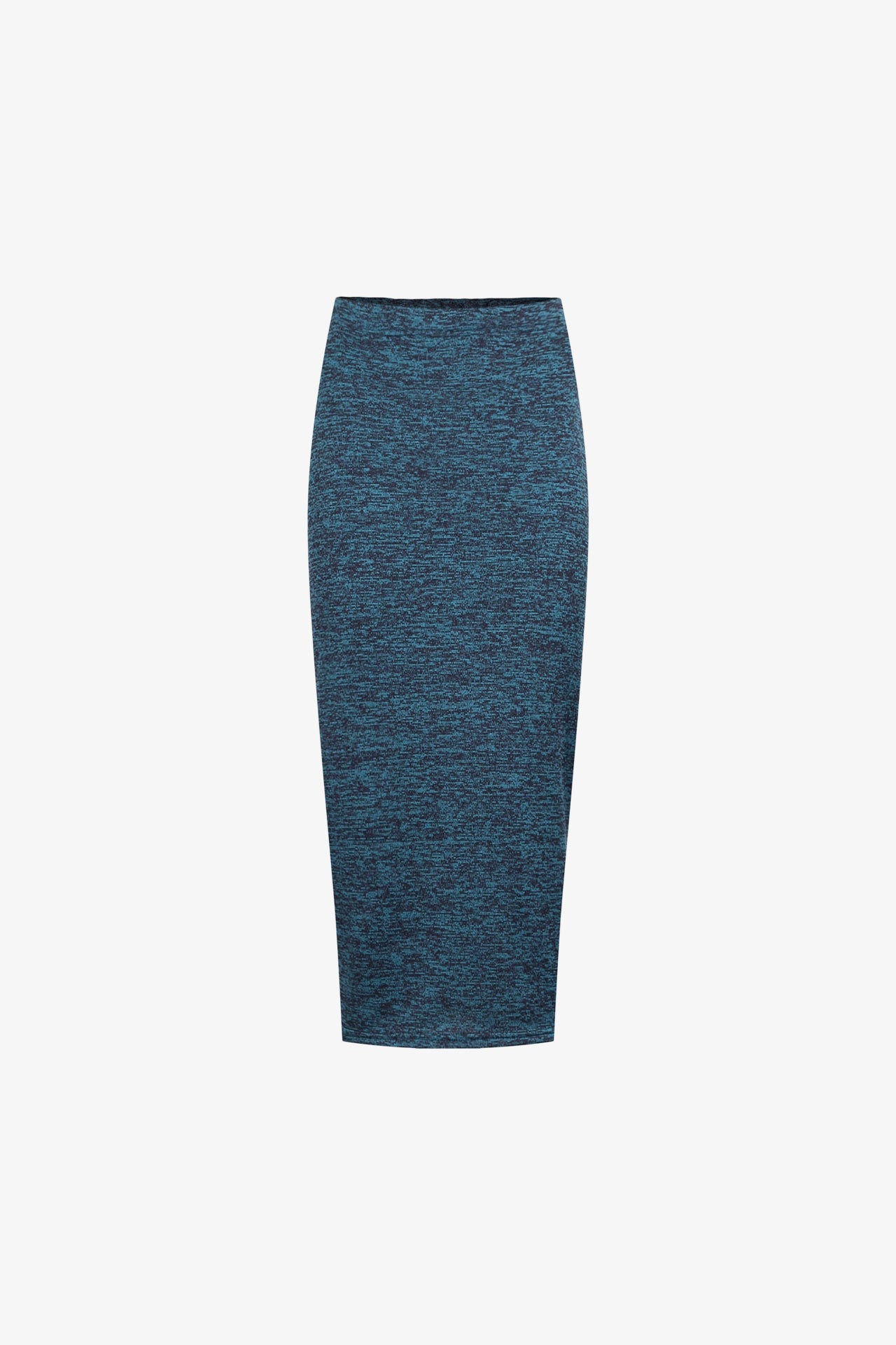 Jupe Mi-Longue Jersey Chiné Bleu