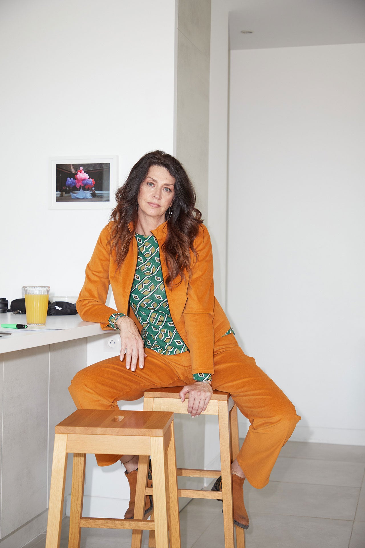 Milleraies Pumpkin Velvet Jean Pants