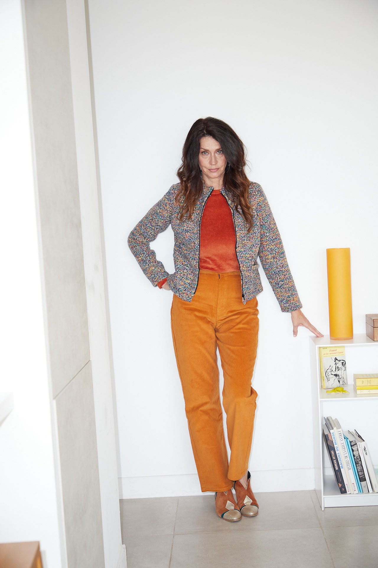 Milleraies Pumpkin Velvet Jean Pants