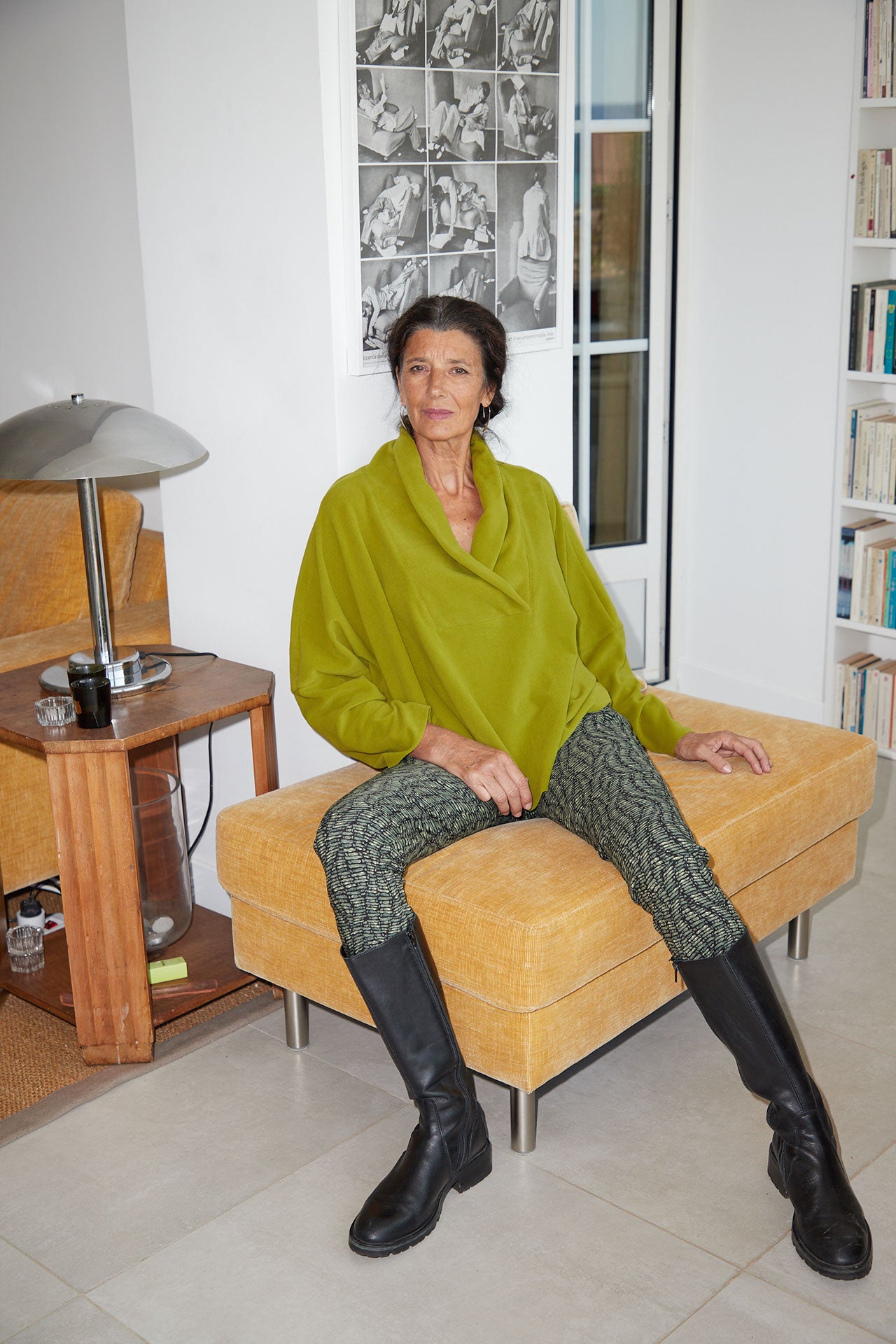 Pull Col Châle Polaire Vert Olive