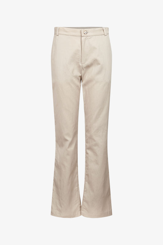 Chino Trousers Tencel Linen Cotton Beige