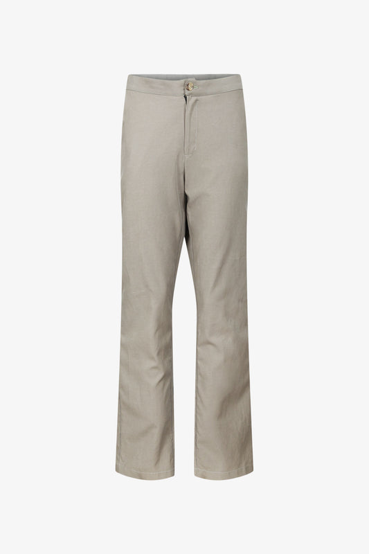 Khaki Tencel Linen Cotton Chino Pants
