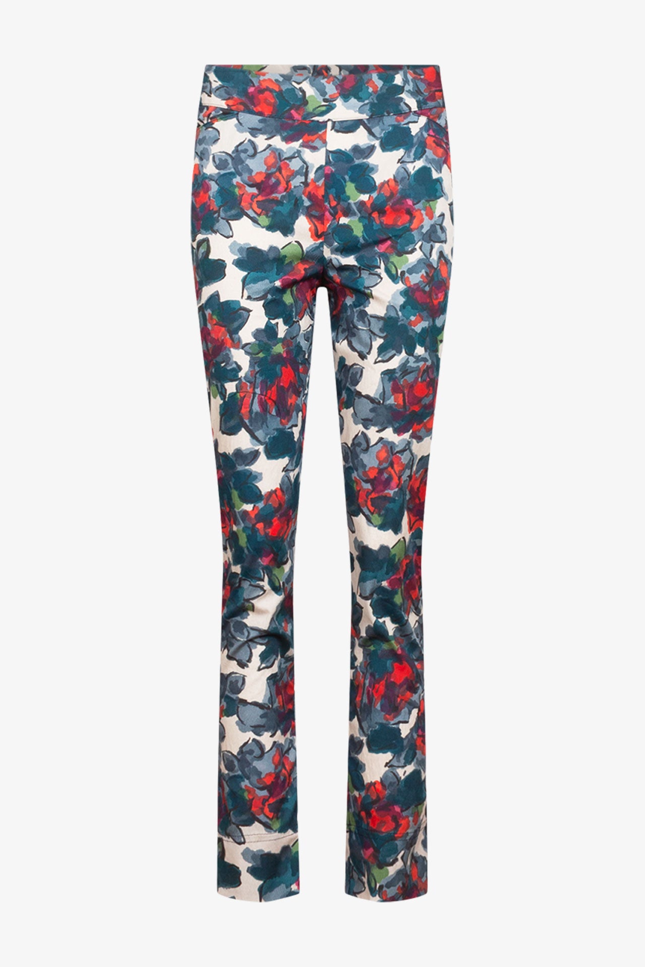 Pantalon Slim Popeline Fleur