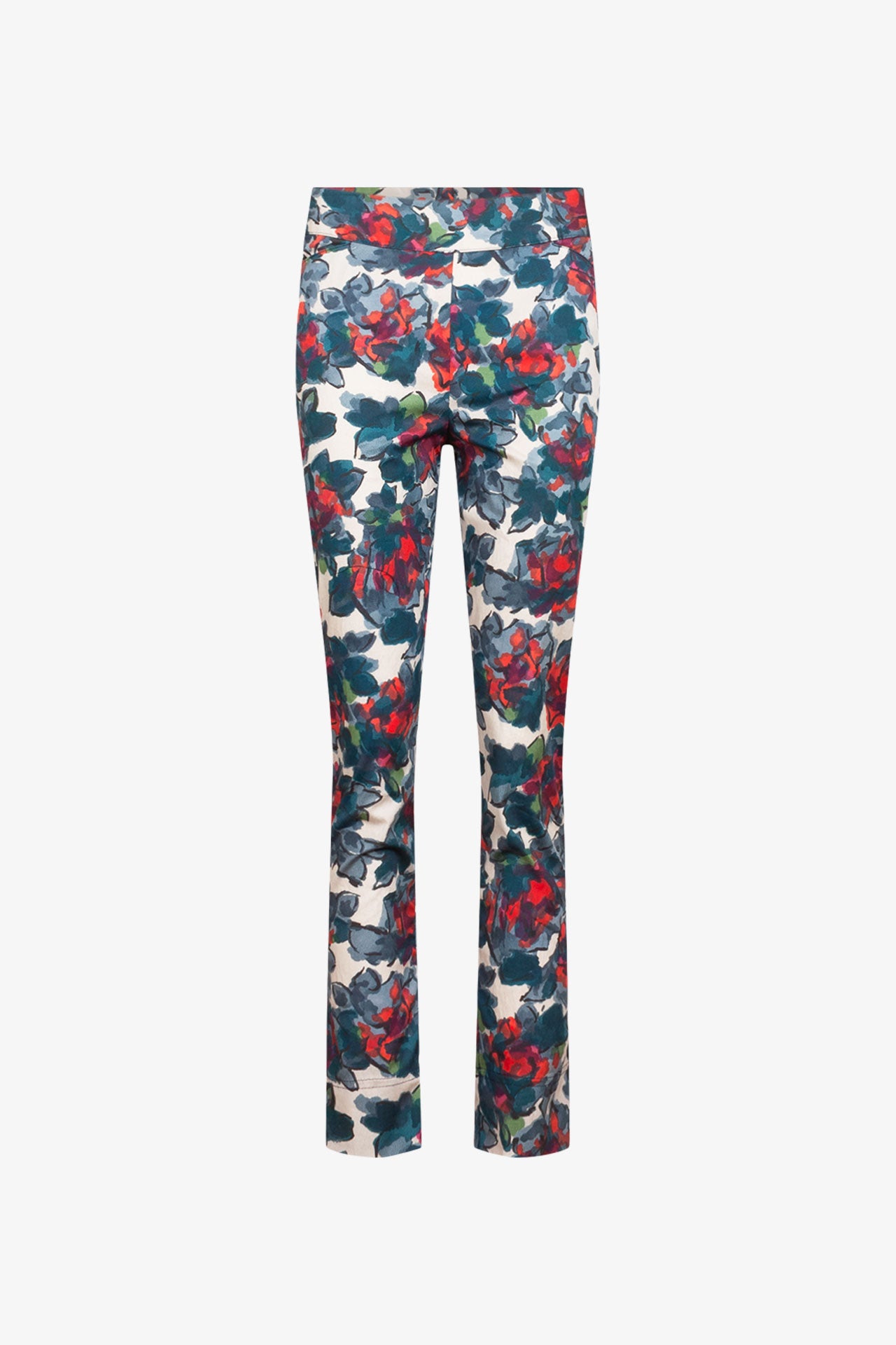 Pantalon Slim Popeline Fleur