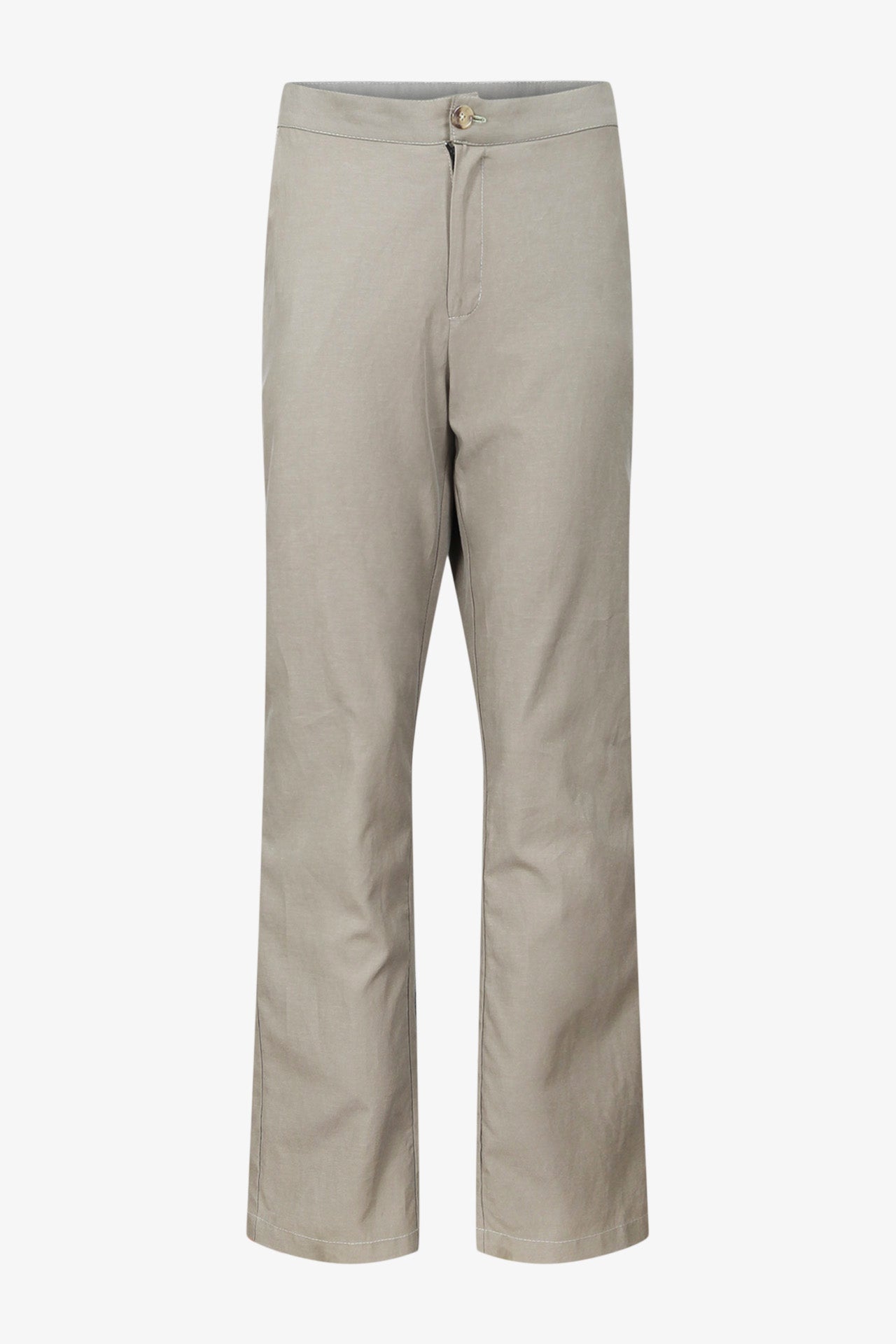Khaki Tencel Linen Cotton Chino Pants