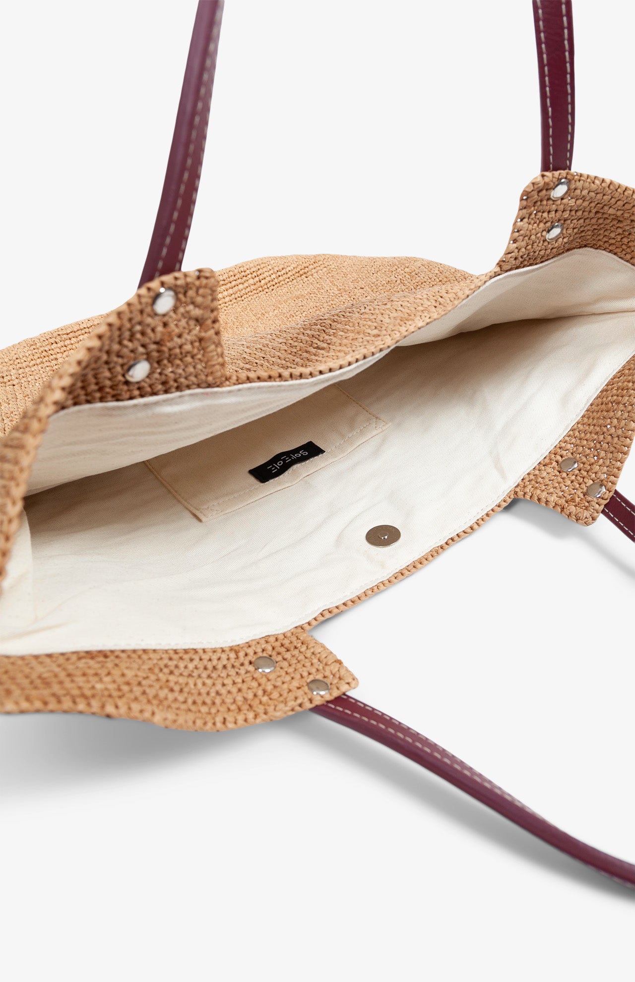 Hélio Thé shopping bag / Bordeaux leather handles