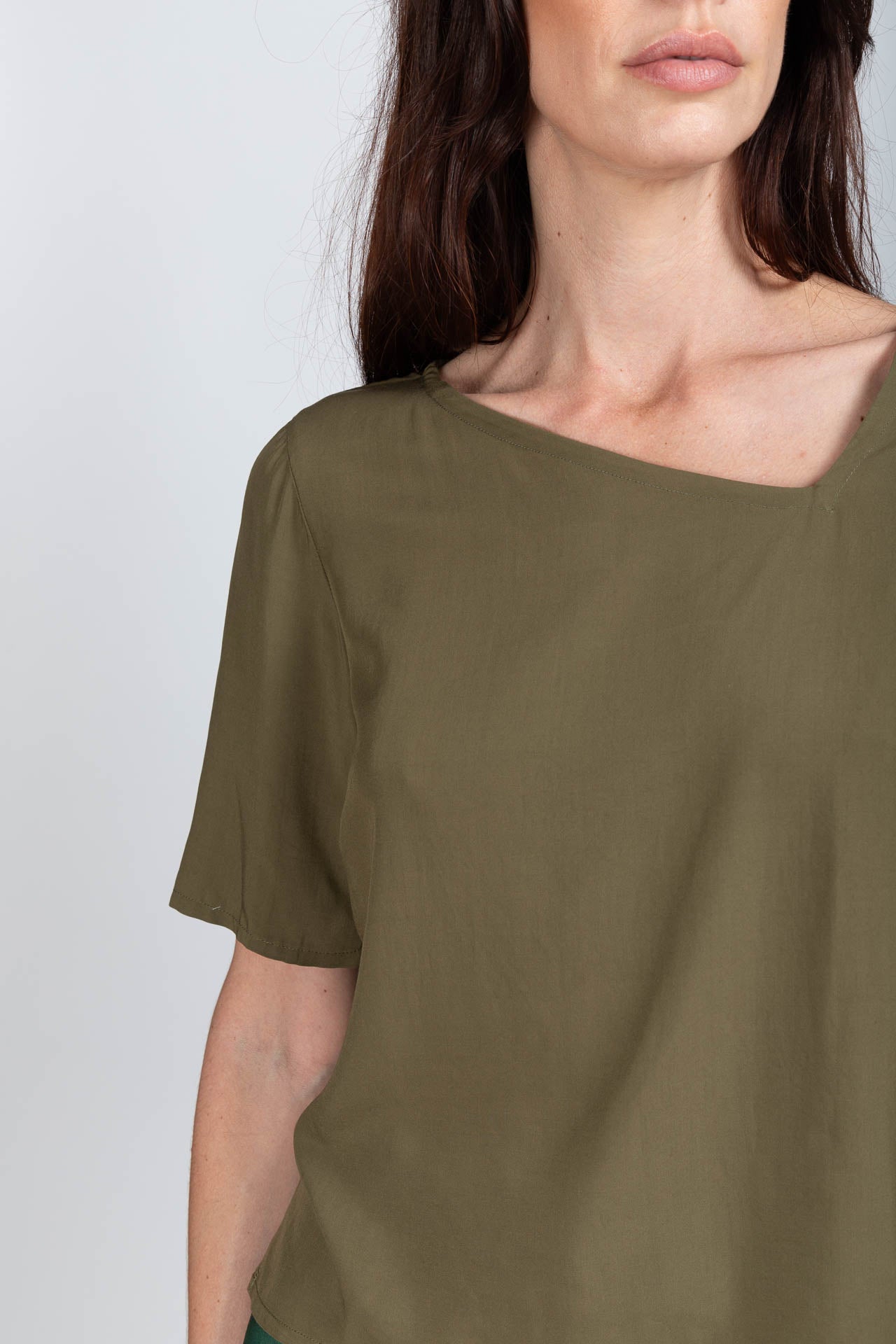 Khaki Asy Viscose Top