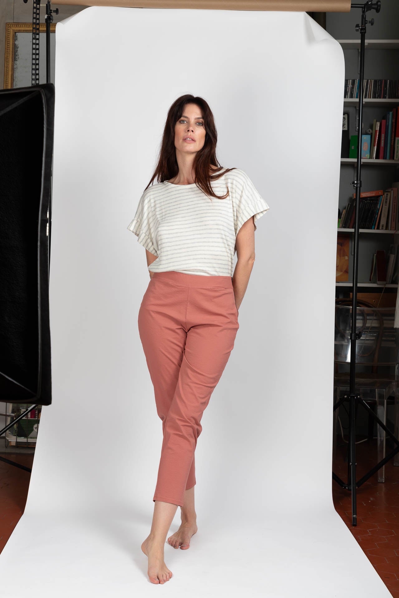 Audrey Seersucker Pants Pink