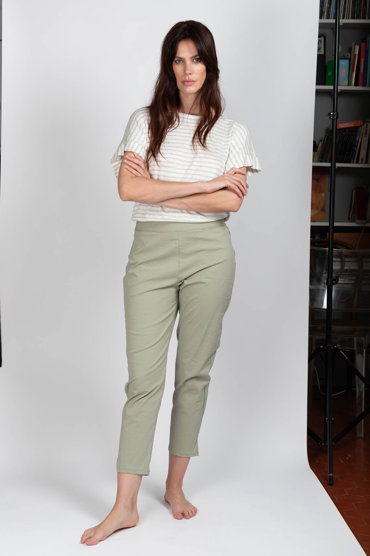 Pantalon Audrey Seersucker Menthe