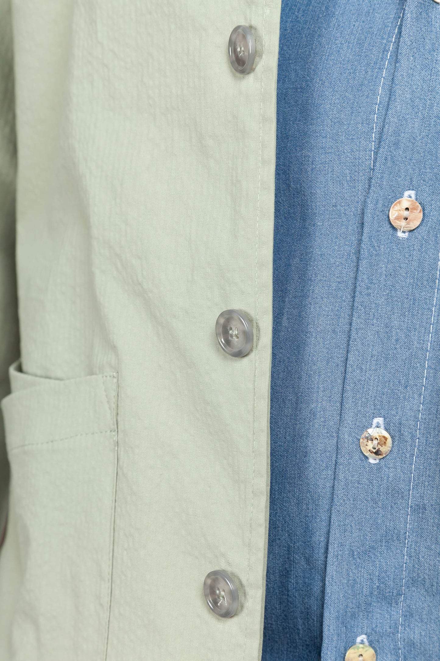 Veste Double Poches Seersucker Menthe