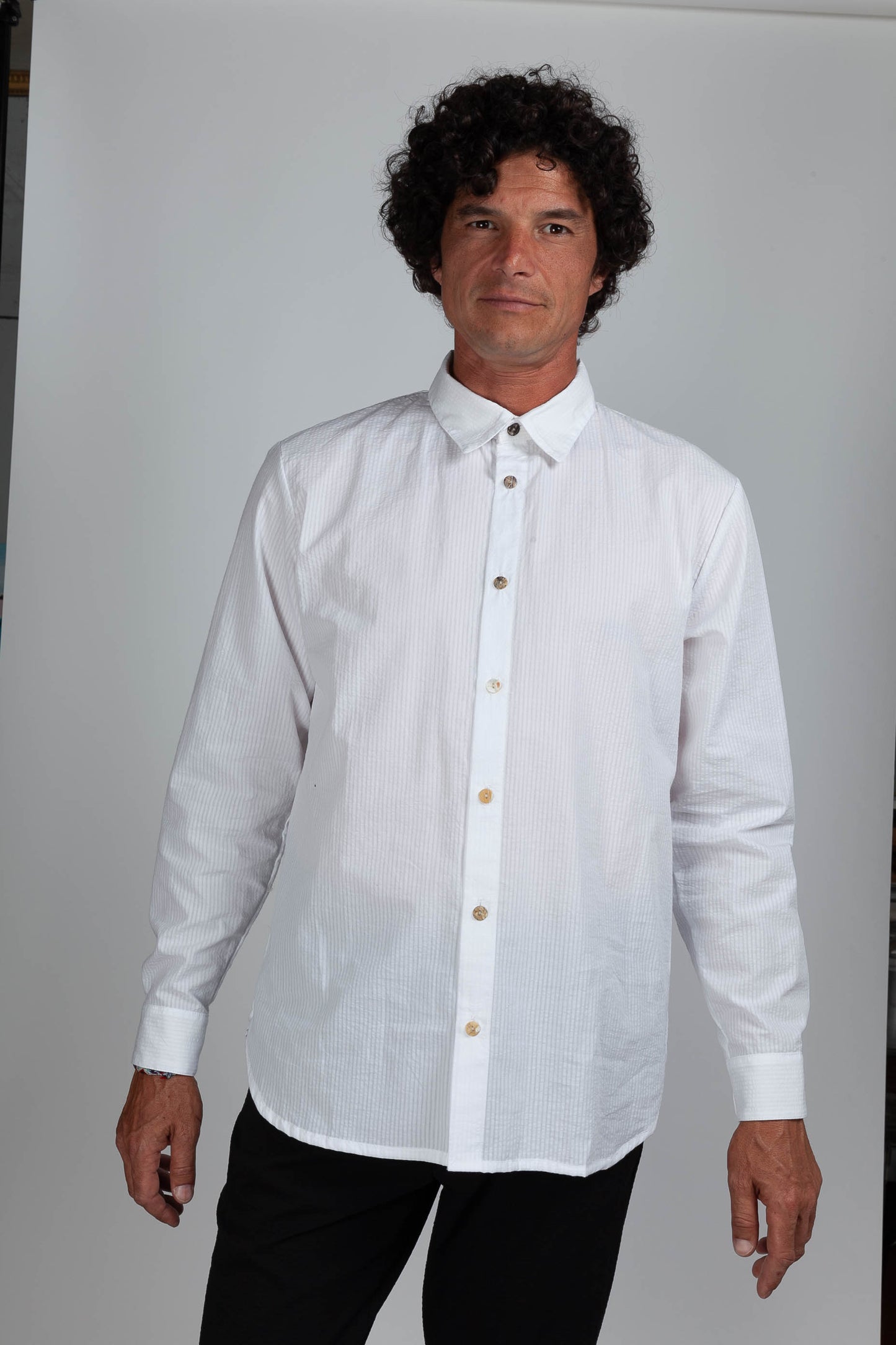 Chemise Relax Seersucker Blanc