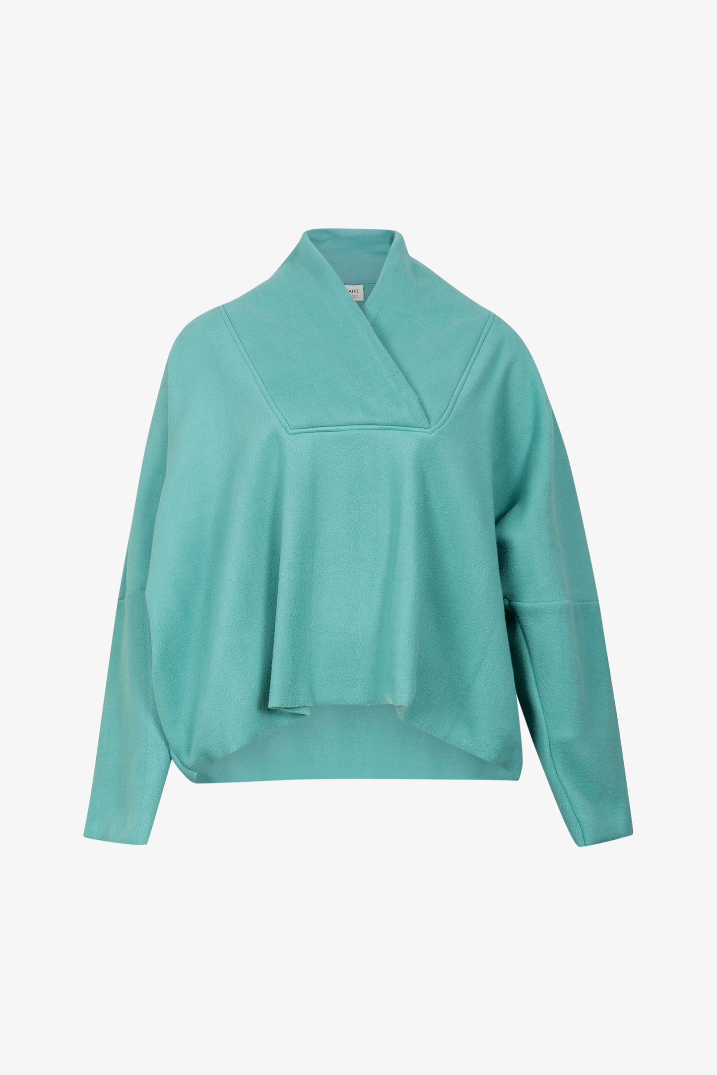 Pull Col Châle Polaire Turquoise