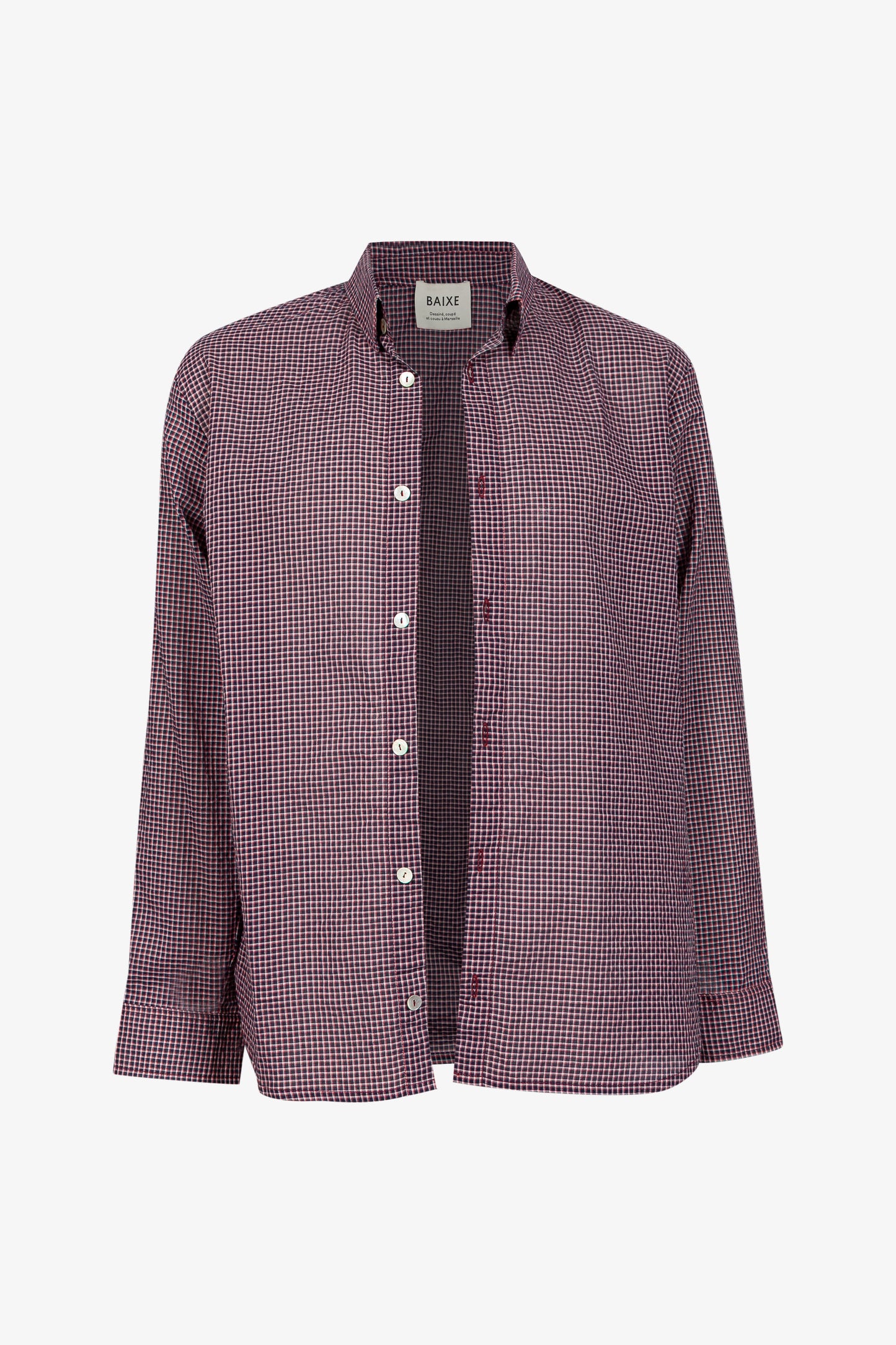 Chemise Relax Petits Carreaux Bordeaux